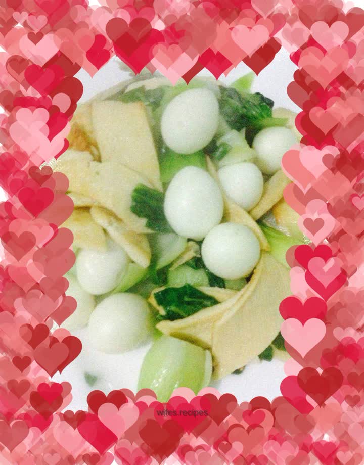 Pan-fried tofu and braised quail eggs