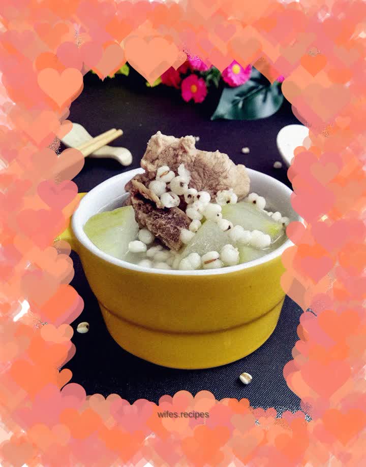 Barley, winter melon and pork ribs soup