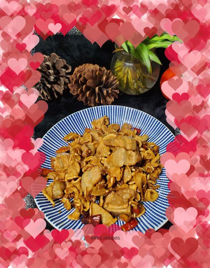 Stir-fried dried radish slices with pork belly
