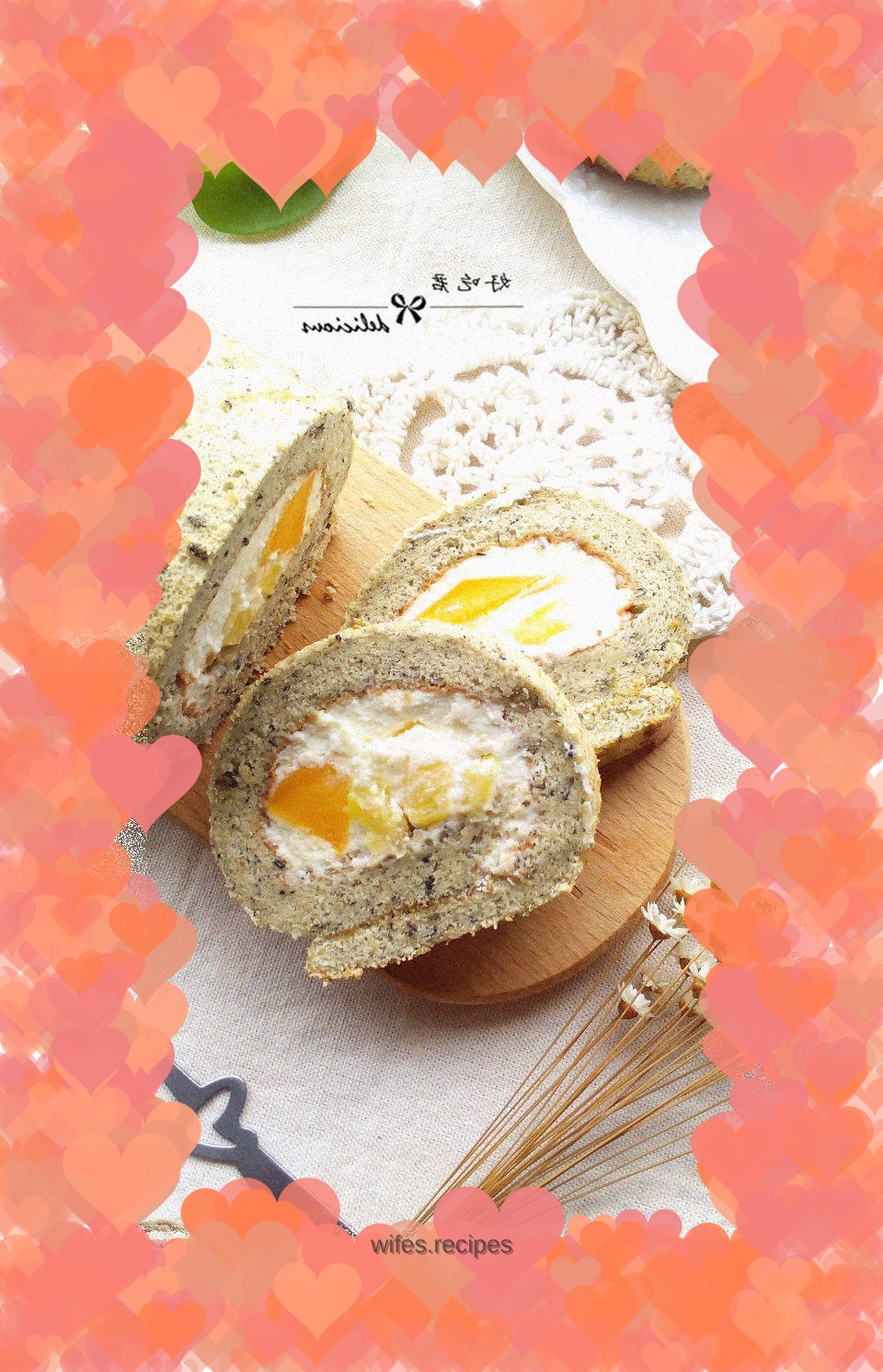 Black sesame chiffon roll