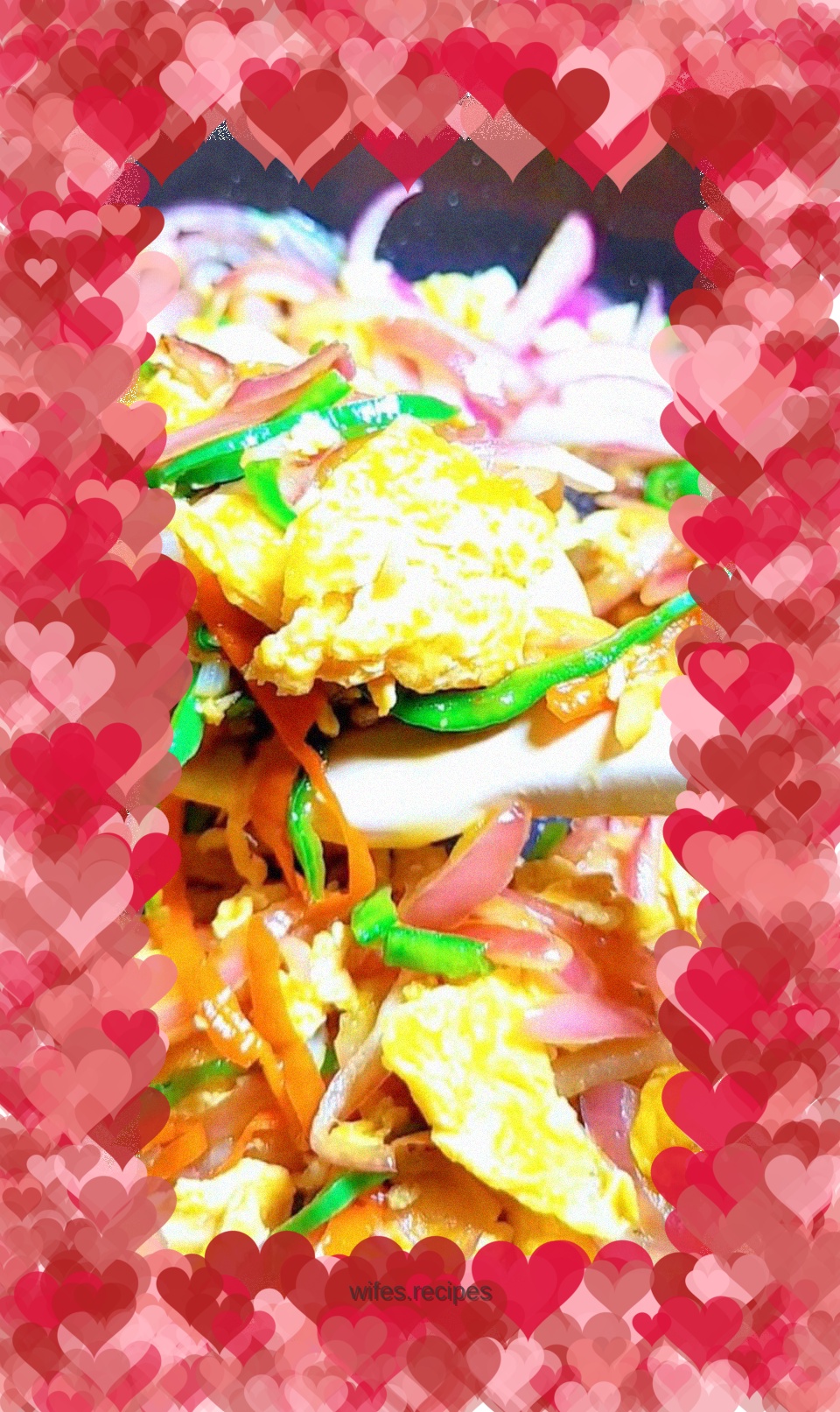 Fried eggs with onions