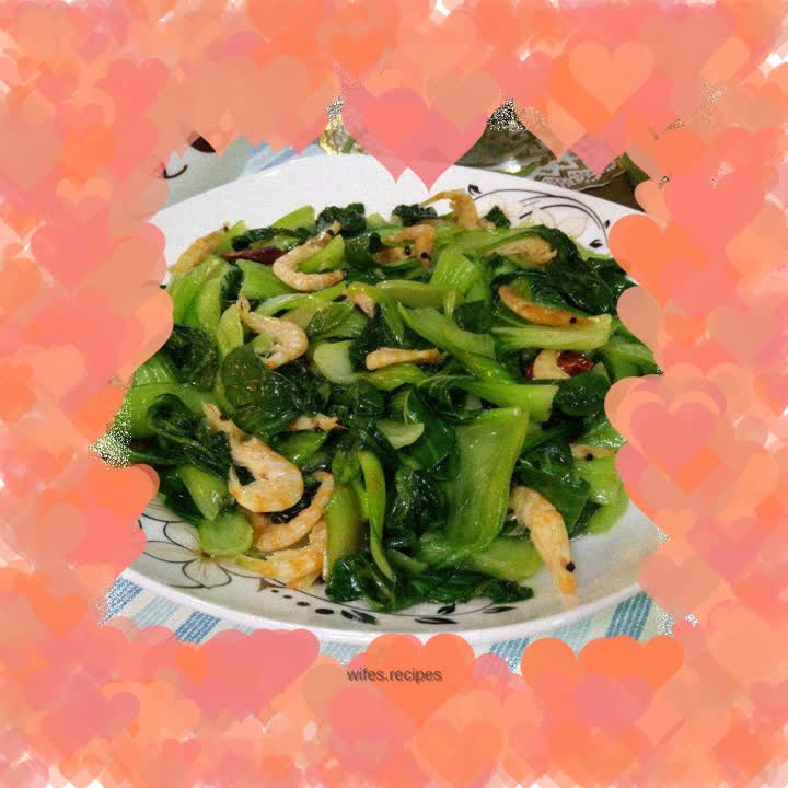 Stir-fried rapeseed with dried shrimps