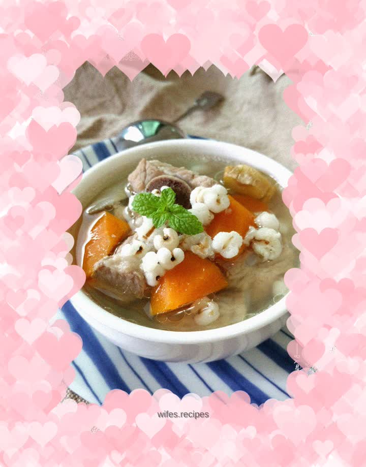 Burdock, barley and pork ribs soup