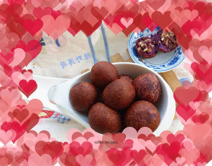Peach Kernel Rose Purple Sweet Potato Balls