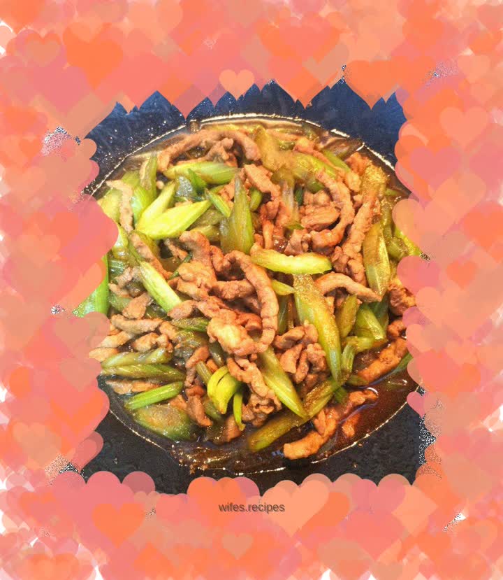 Stir-fried pork with celery