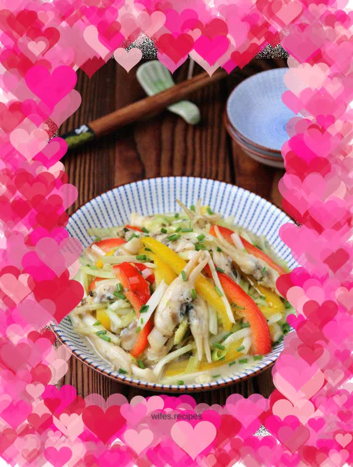 Stir-fried razor clams with leeks
