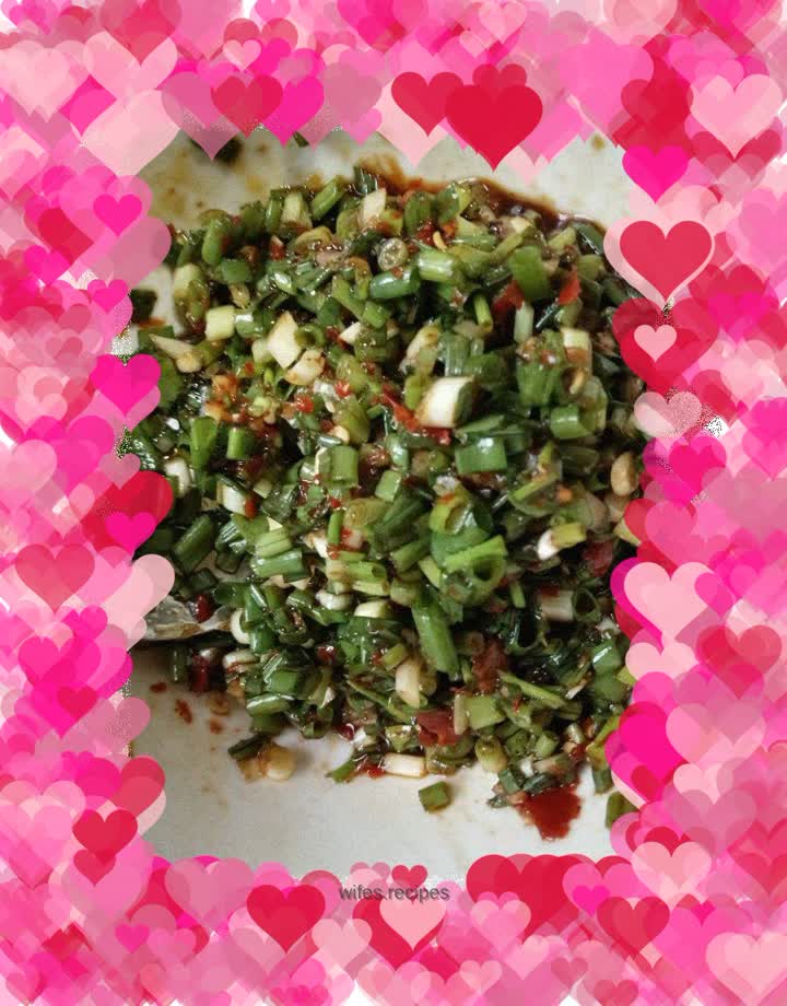 Green onions with rice