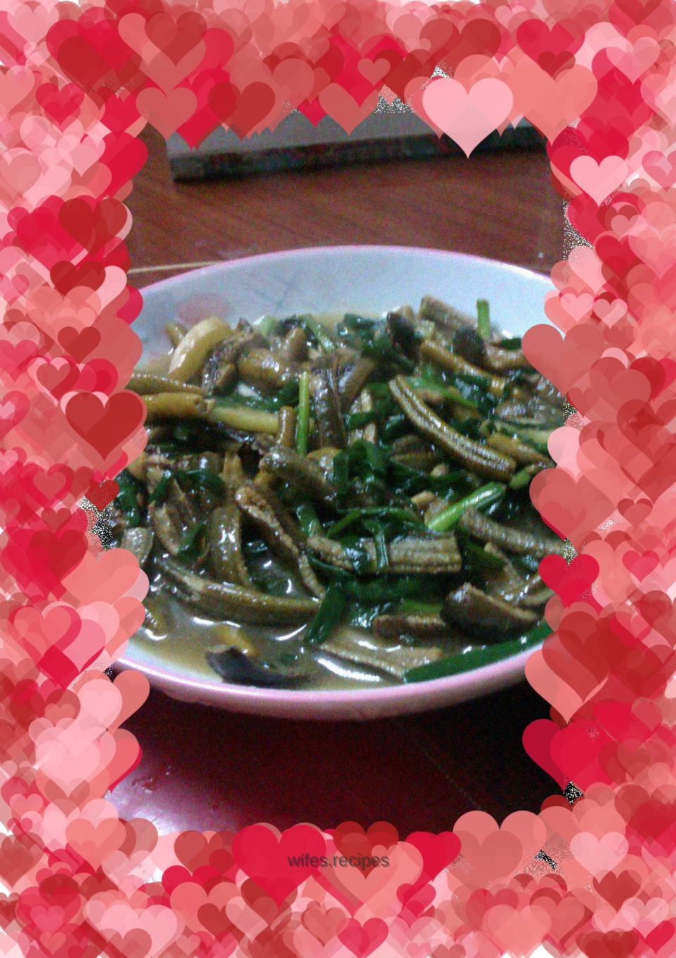Stir-fried eel with leeks