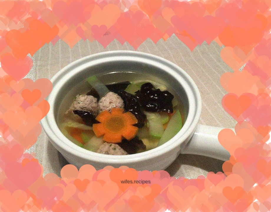 The taste of spring---Fresh vegetable and meatball soup