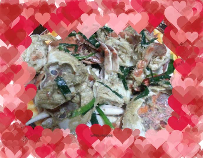 Stir-fried flower crab with ginger and scallion