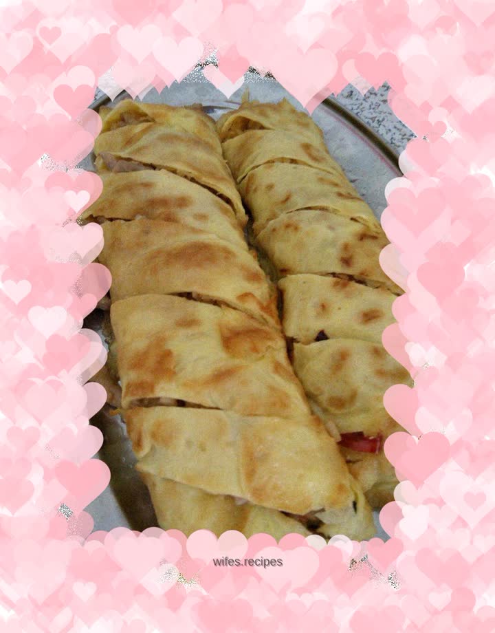 Potato, pork and egg rolls