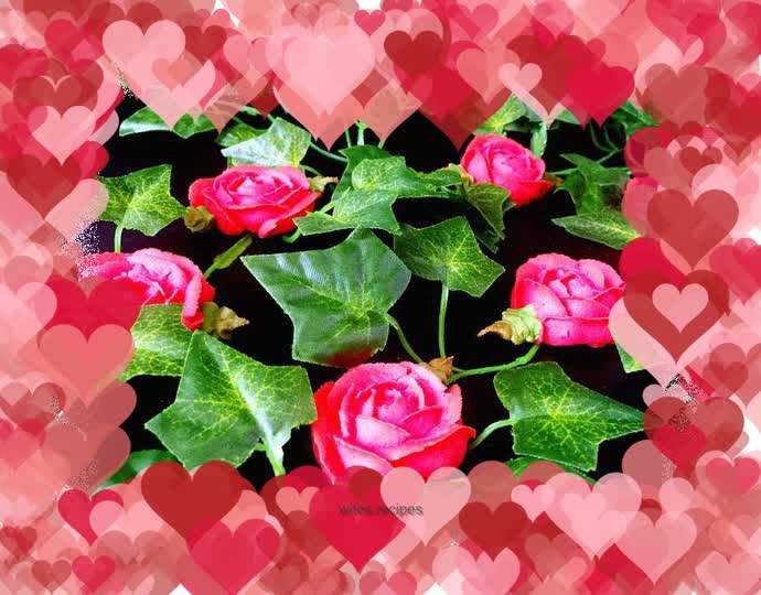 Red bean paste and rose cookies