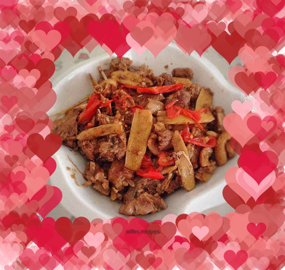 Stir-fried duck with ginger