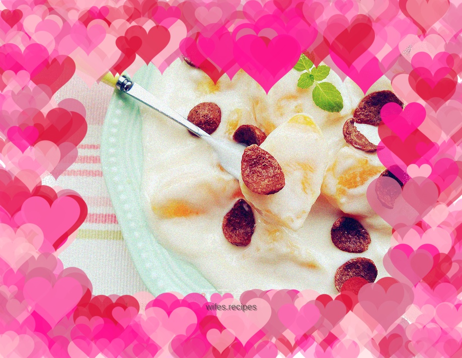 Yogurt drizzled with sweet orange