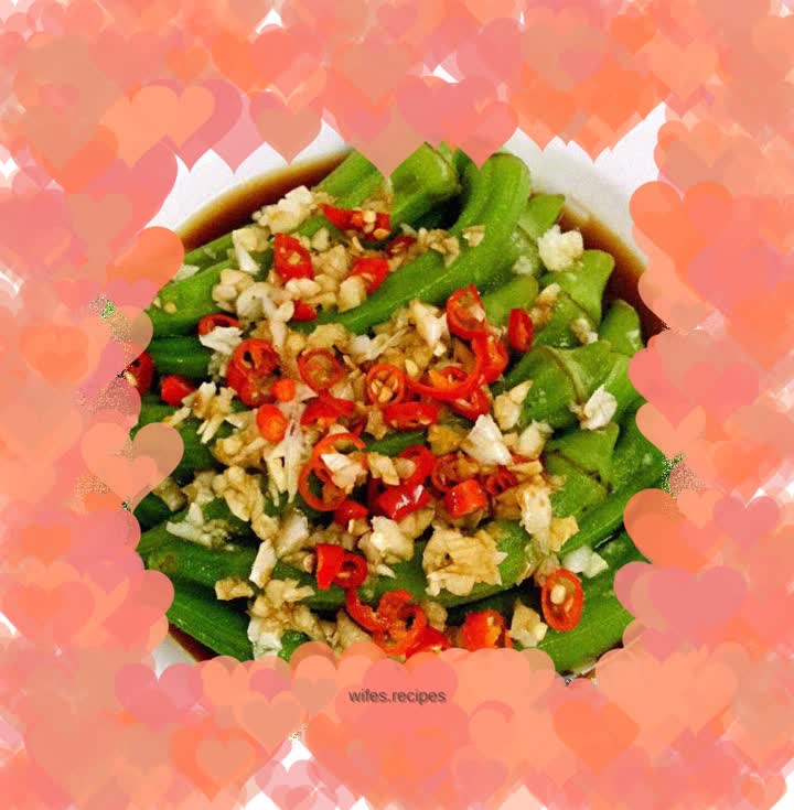 Summer savory dish-boiled okra