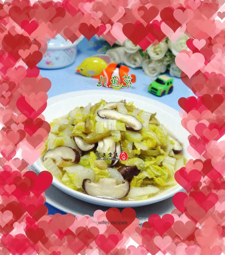 Stir-fried baby cabbage with mustard shreds and shiitake mushrooms