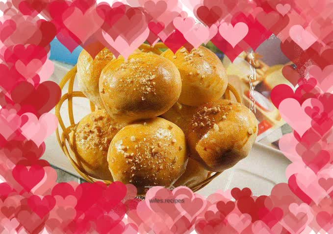 Breakfast buns with peanut and coconut filling