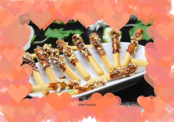 Nut chocolate finger cake