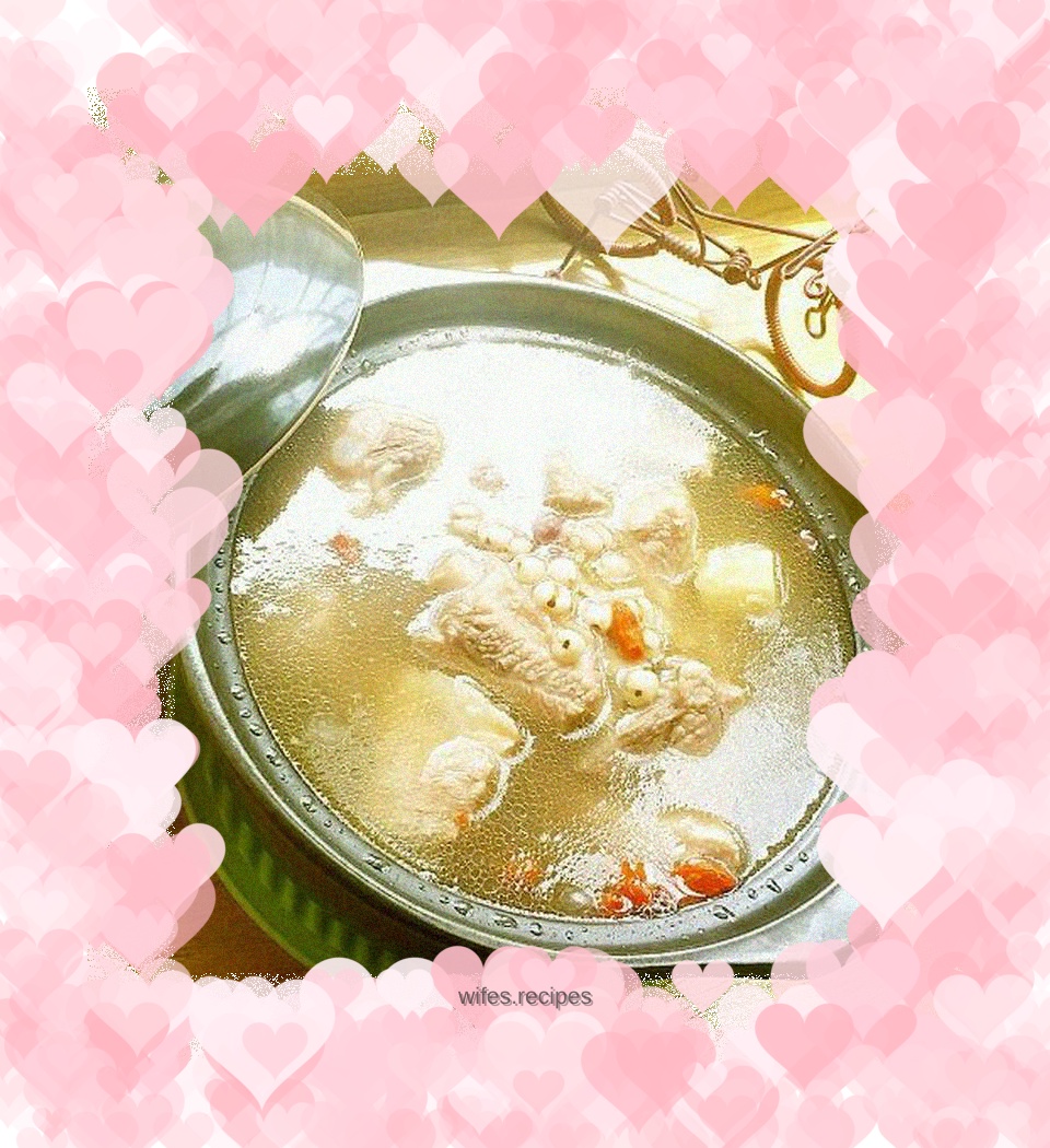 Barley, red bean, yam and pork ribs soup