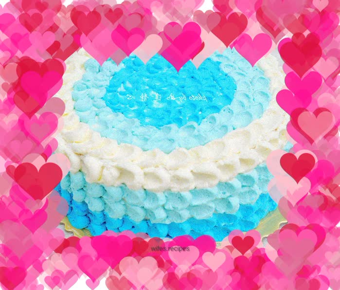 Blue Ocean Heart Cake