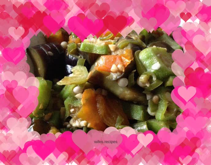 Tomato, eggplant and okra stew