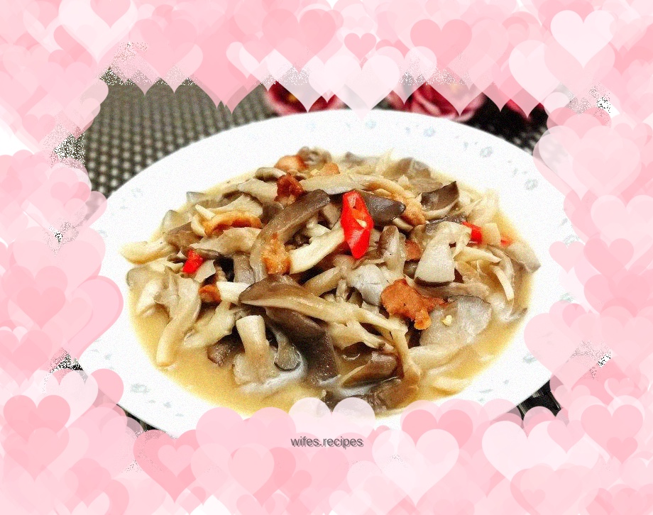 Stir-fried pork slices with oyster mushrooms