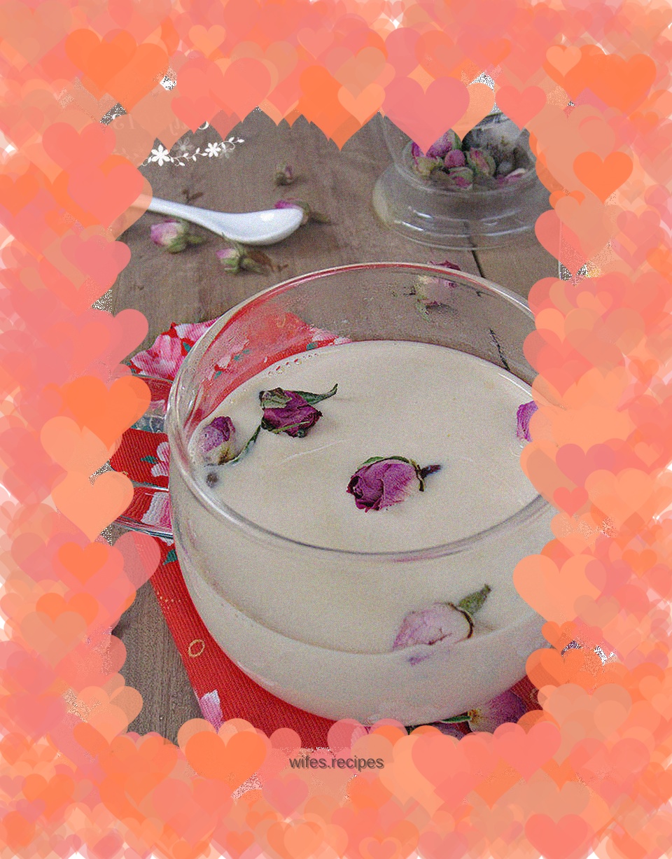 Homemade rose milk tea