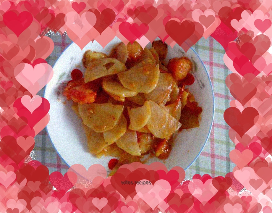 Tomato and potato slices