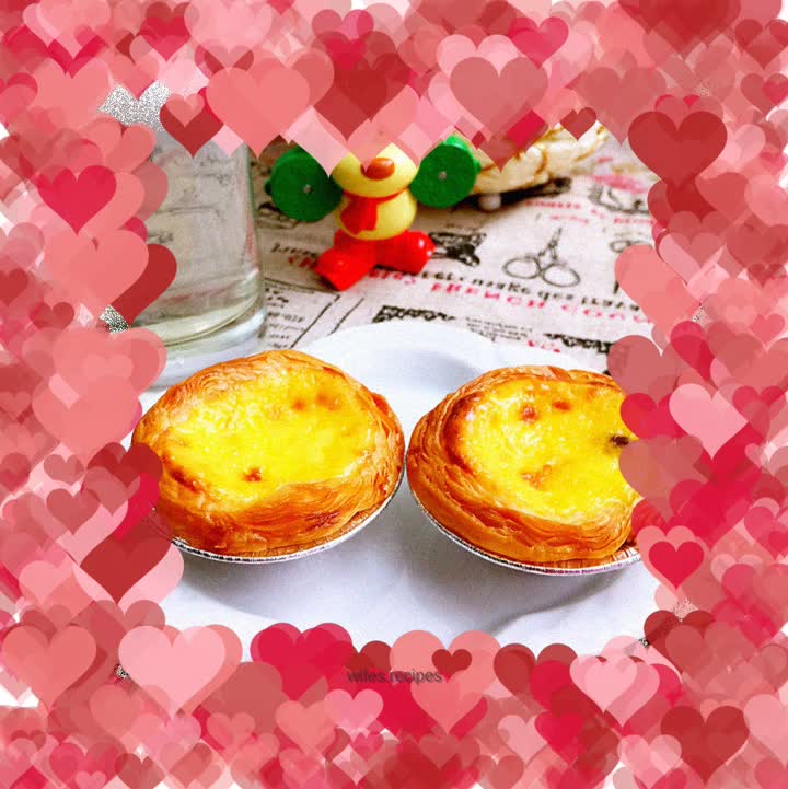 Mini red bean egg tarts