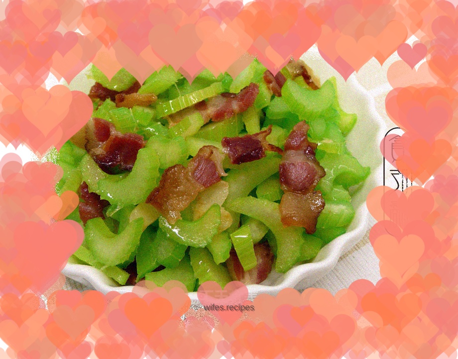 Stir-fried Bacon and Celery ♥Bacon! Not just New Year dishes 1