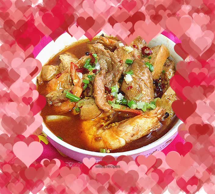 Spicy boiled three delicacies