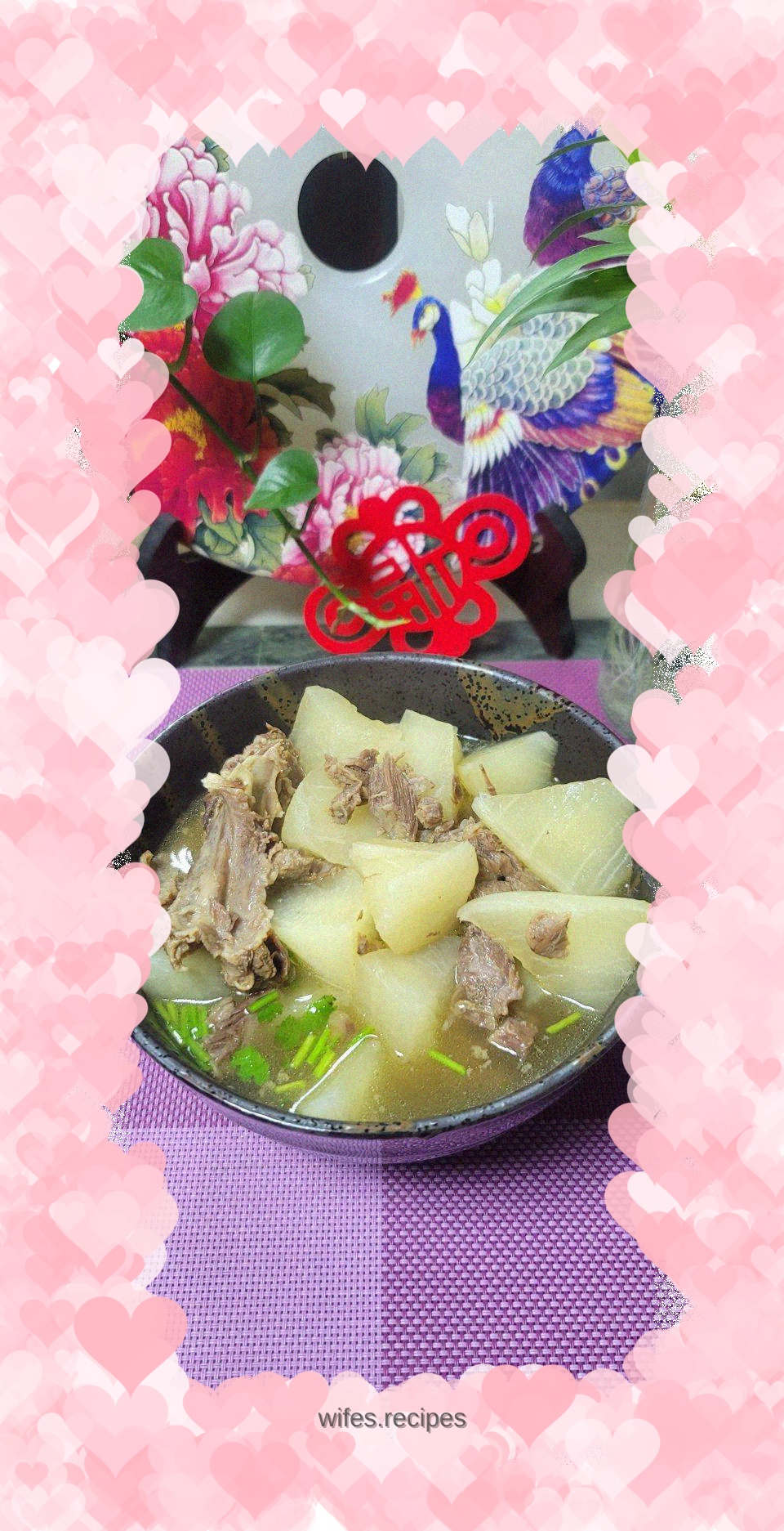 Beef ribs and meat stewed with white radish