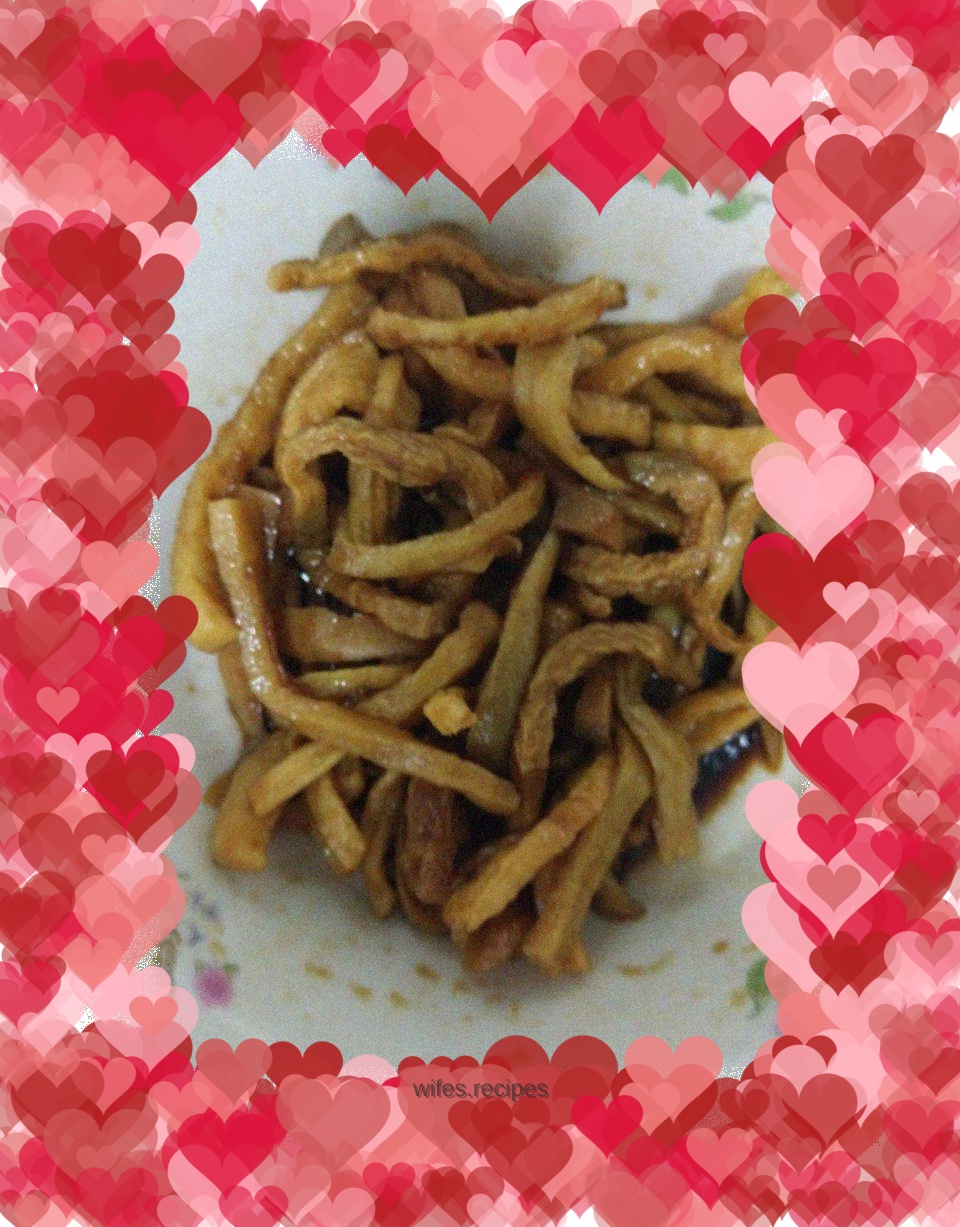 Mixed with salty pickled radish