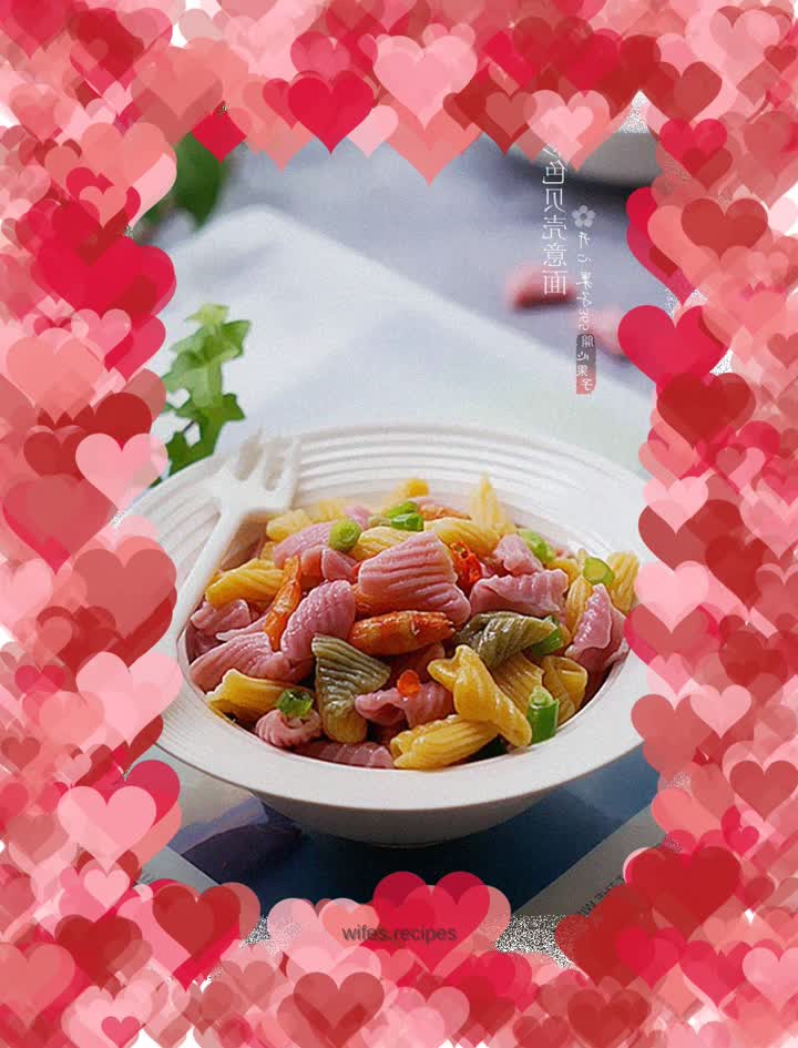 Homemade colorful pasta