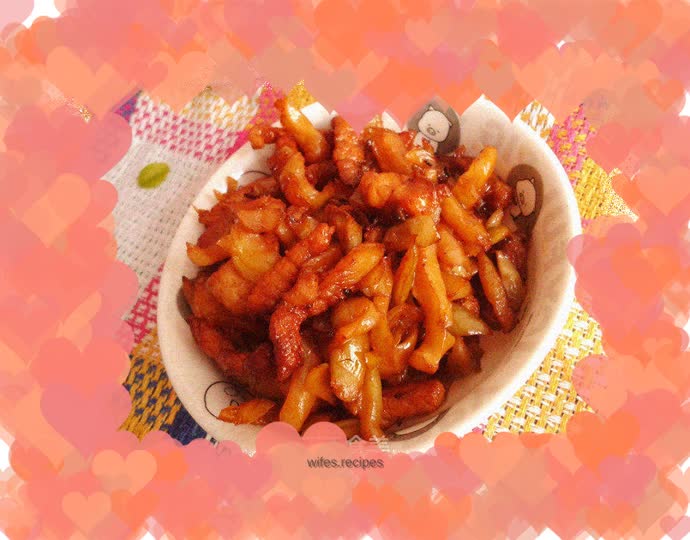 Shredded pork with pickled mustard