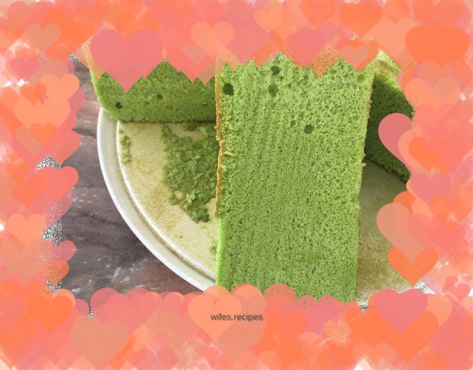Spinach chiffon cake (egg method)
