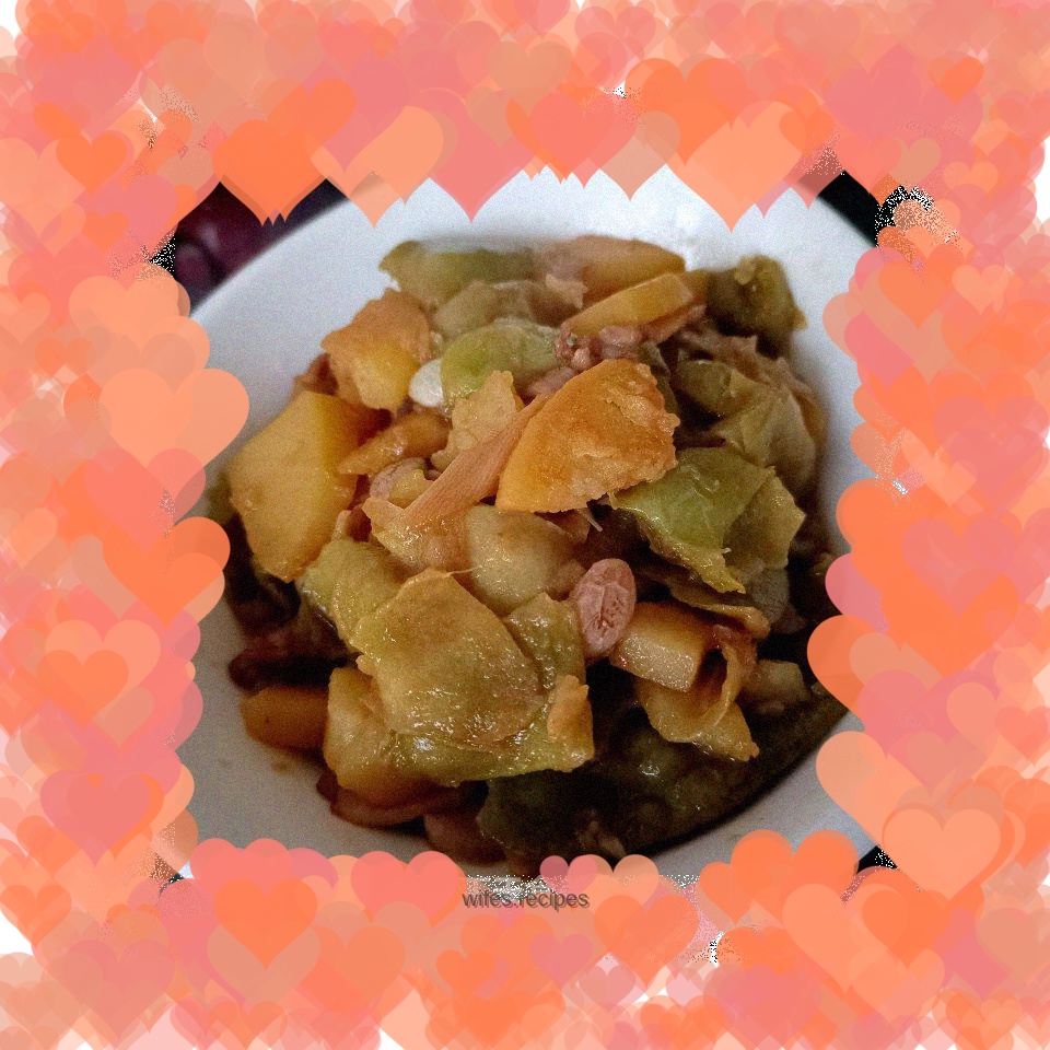 Potato stewed with oil beans