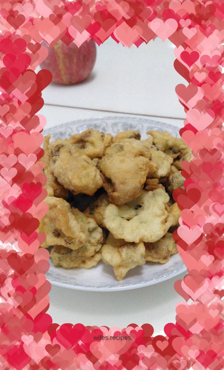 Fried oysters with green onions