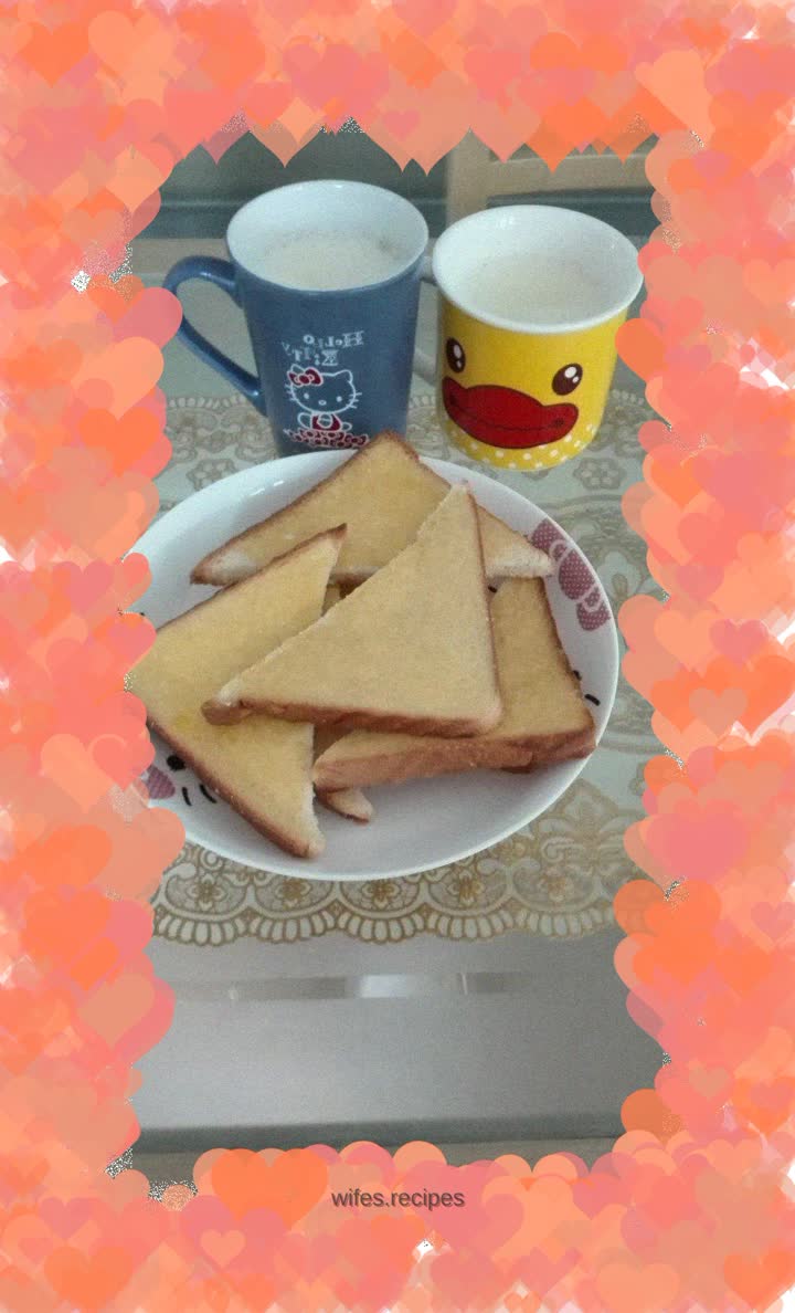 High-quality breakfast ~ almond soy milk + butter toast