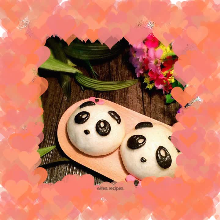 Panda bean paste buns