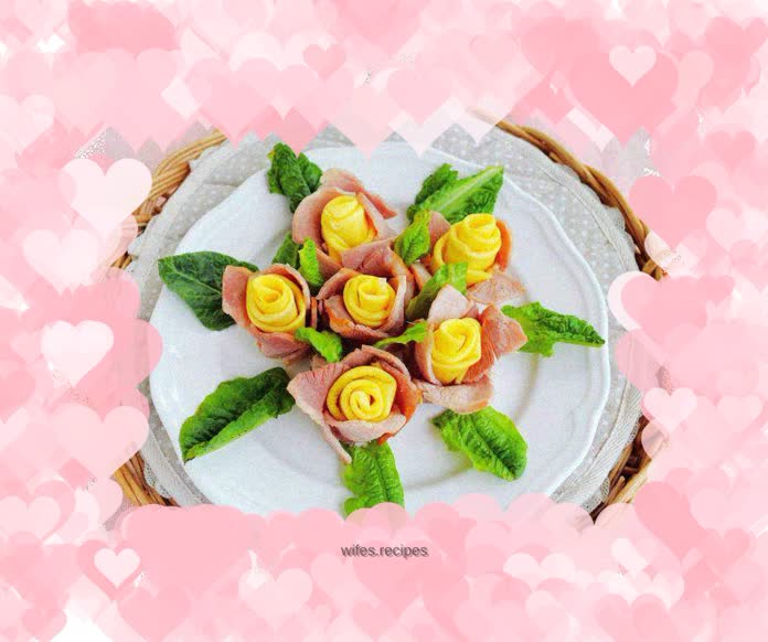 [The “beautiful” taste of bacon is “big” and different]—Mother’s Day Bacon, Rose, and Asparagus Flowers