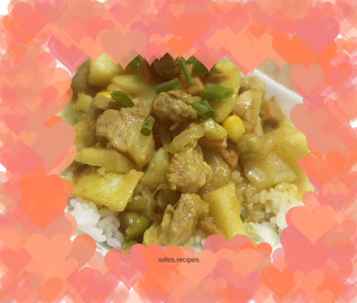 Potato curry rice bowl