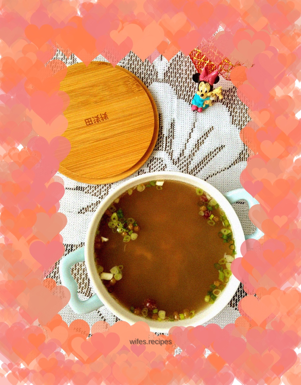 Red and mung bean scallops and lean meat soup