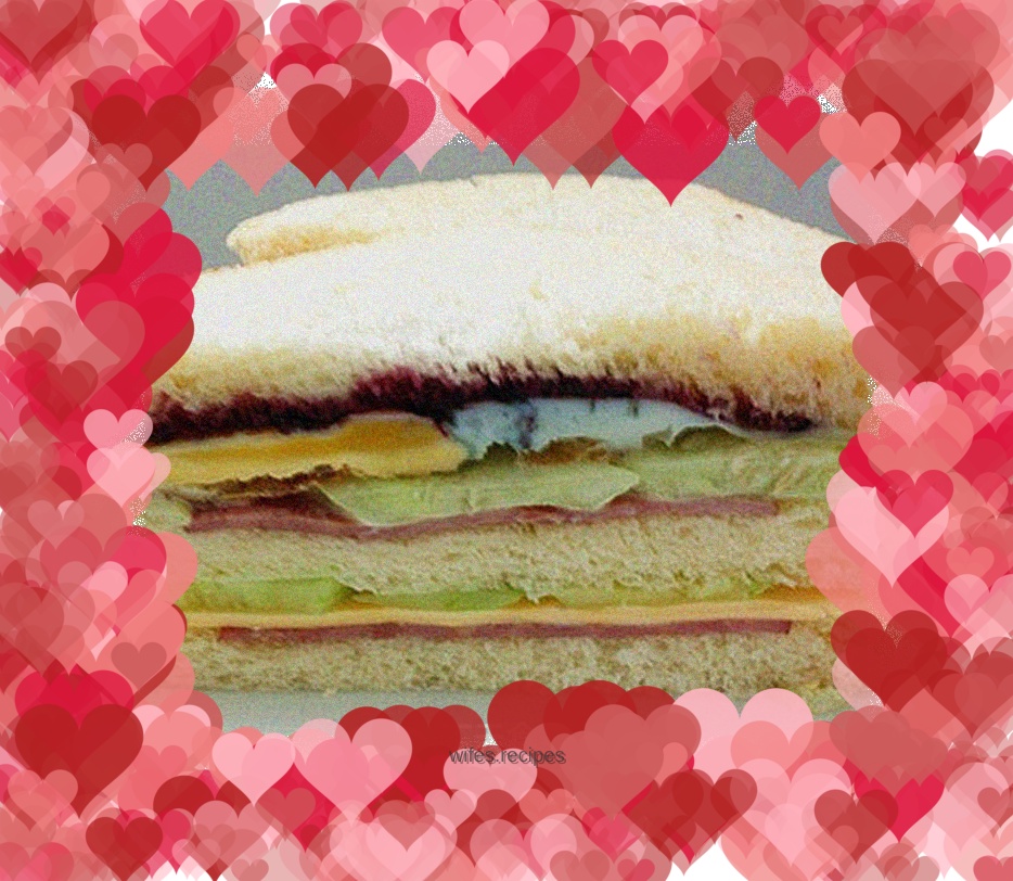 Ham, cheese and egg sandwich