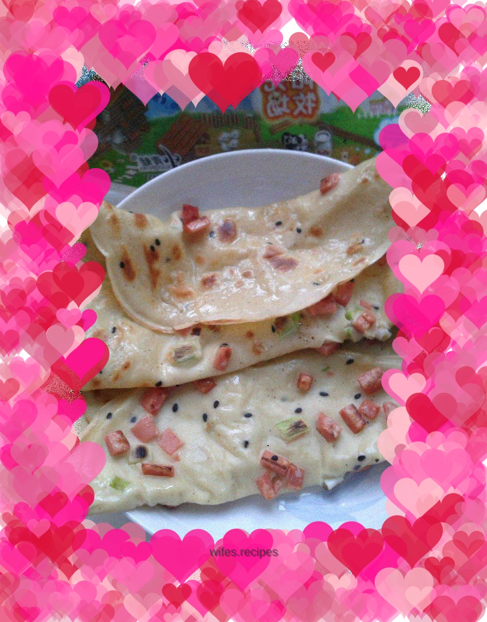 Egg and ham pancakes