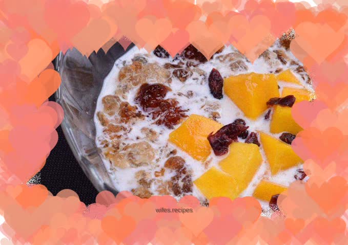 Milk peach gum mango drink