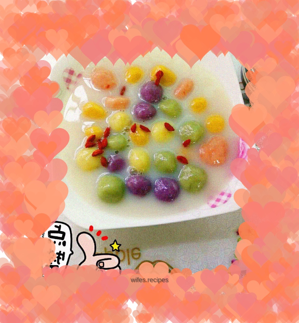 Green juice DIY——Colorful glutinous rice balls