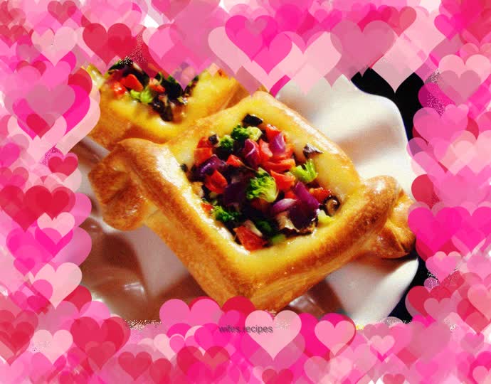 Vegetable salad colorful bread