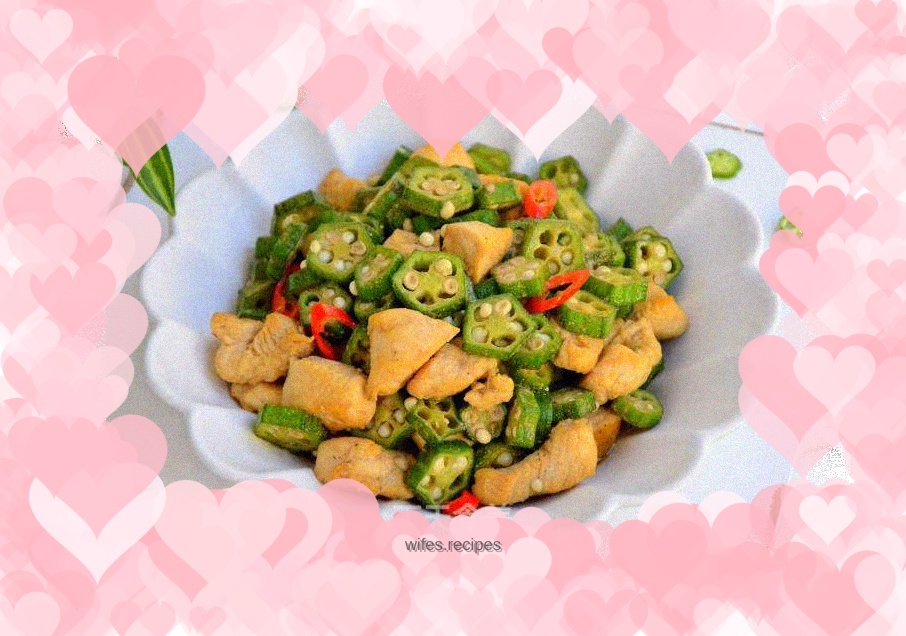 Fried chicken with okra