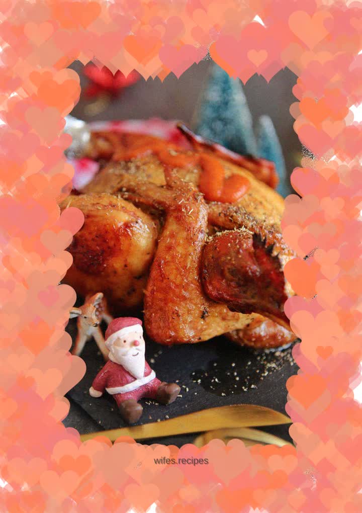 Roast chicken full of Christmas content